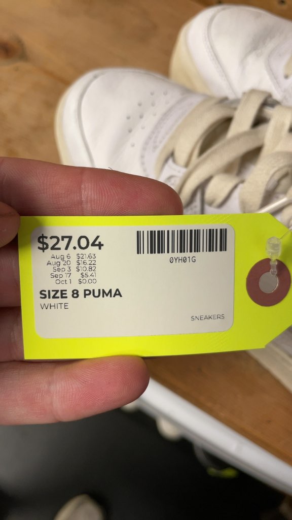 Puma White Sneakers - Size 8