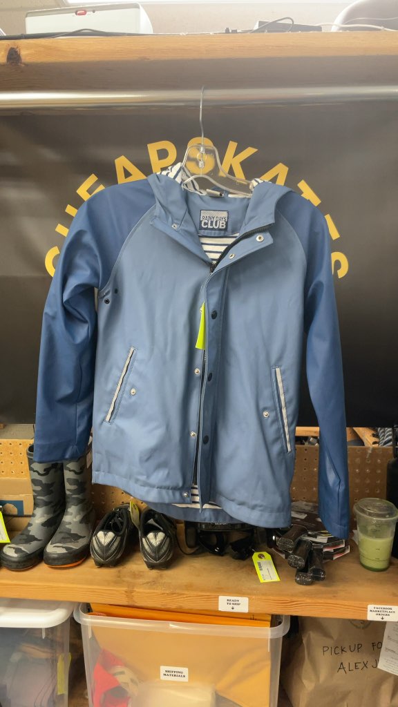 Rainy Day Club Blue Rain Jacket - Junior Size 11