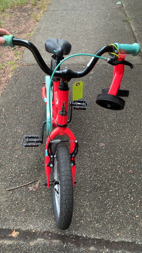 Raleigh 14" Kids Bike - Coral/Blue