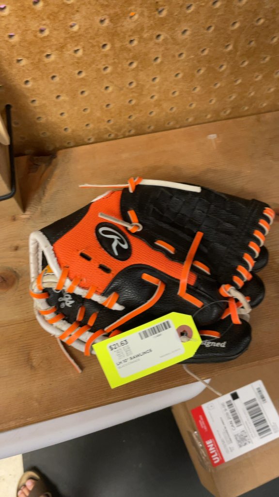 Rawlings 10" Left Hand Baseball Glove - Black/Orange
