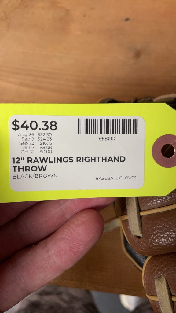 Rawlings 12" Right Hand Throw Baseball Glove