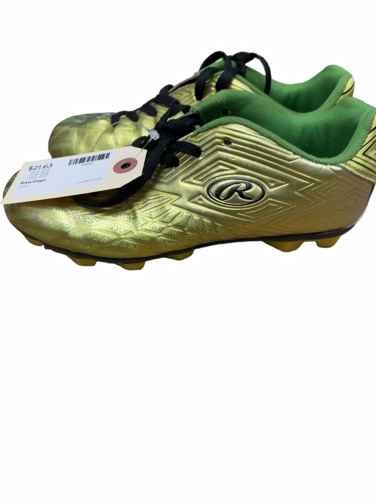 Rawlings Soccer Cleats Size 3 Gold