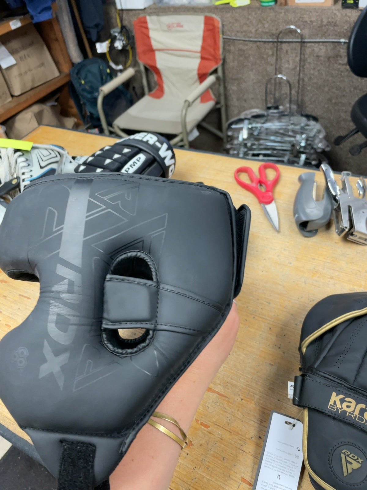 RDX Kara Boxing Pads and Helmet Set