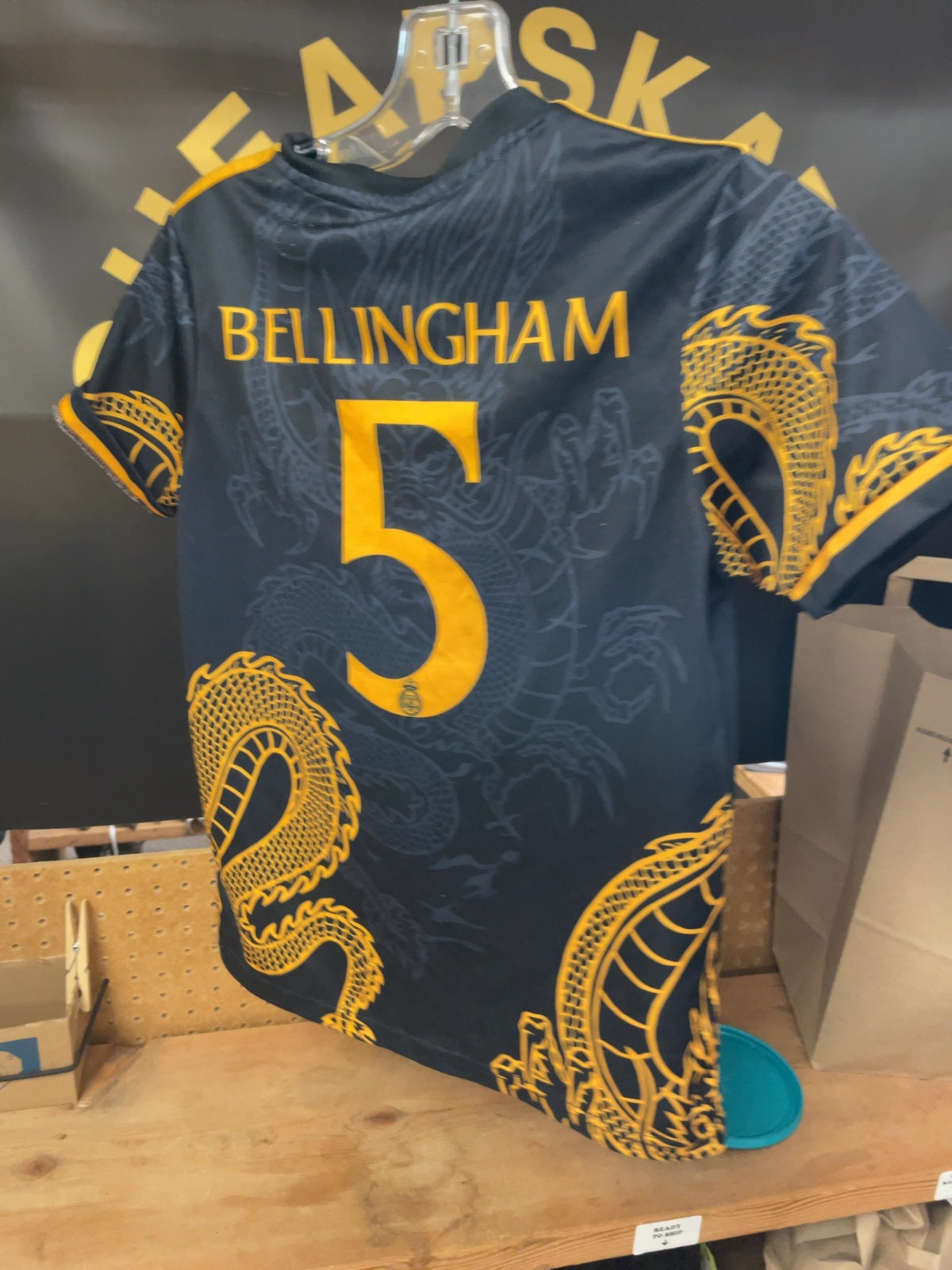 Real Madrid Bellingham Dragon Kit Size 26 Junior Soccer Jersey and Shorts
