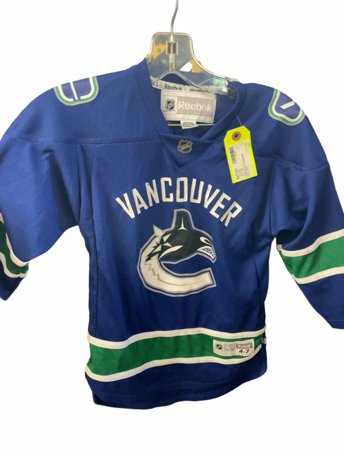 Reebok Vancouver Canucks Youth Child (4-7) Hockey Jersey