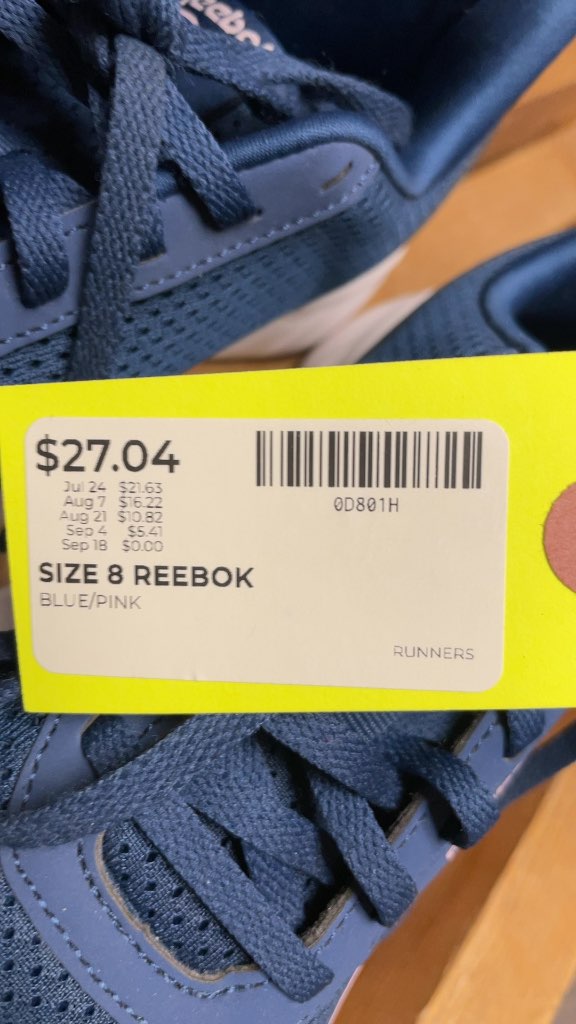 Reebok Women's Blue/Pink Running Shoes - Size 8