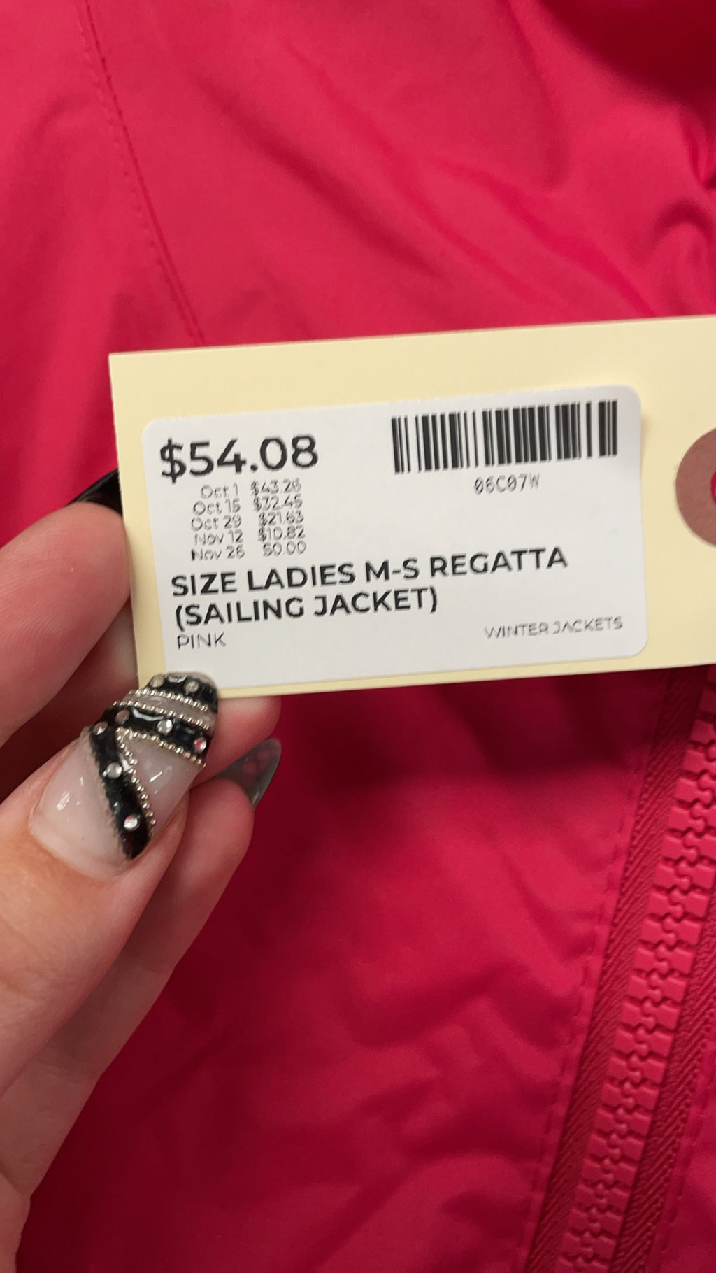 Regatta Sailing Jacket UK S/M Pink Hydrafort