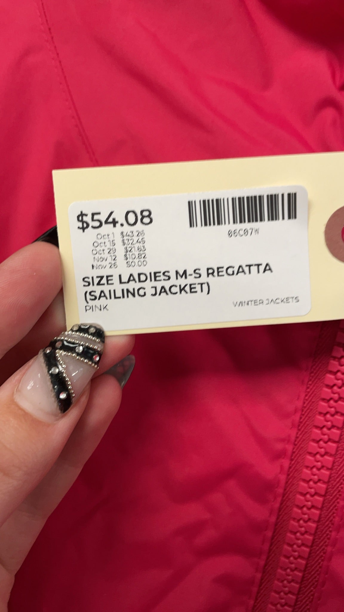 Regatta Sailing Jacket UK S/M Pink Hydrafort