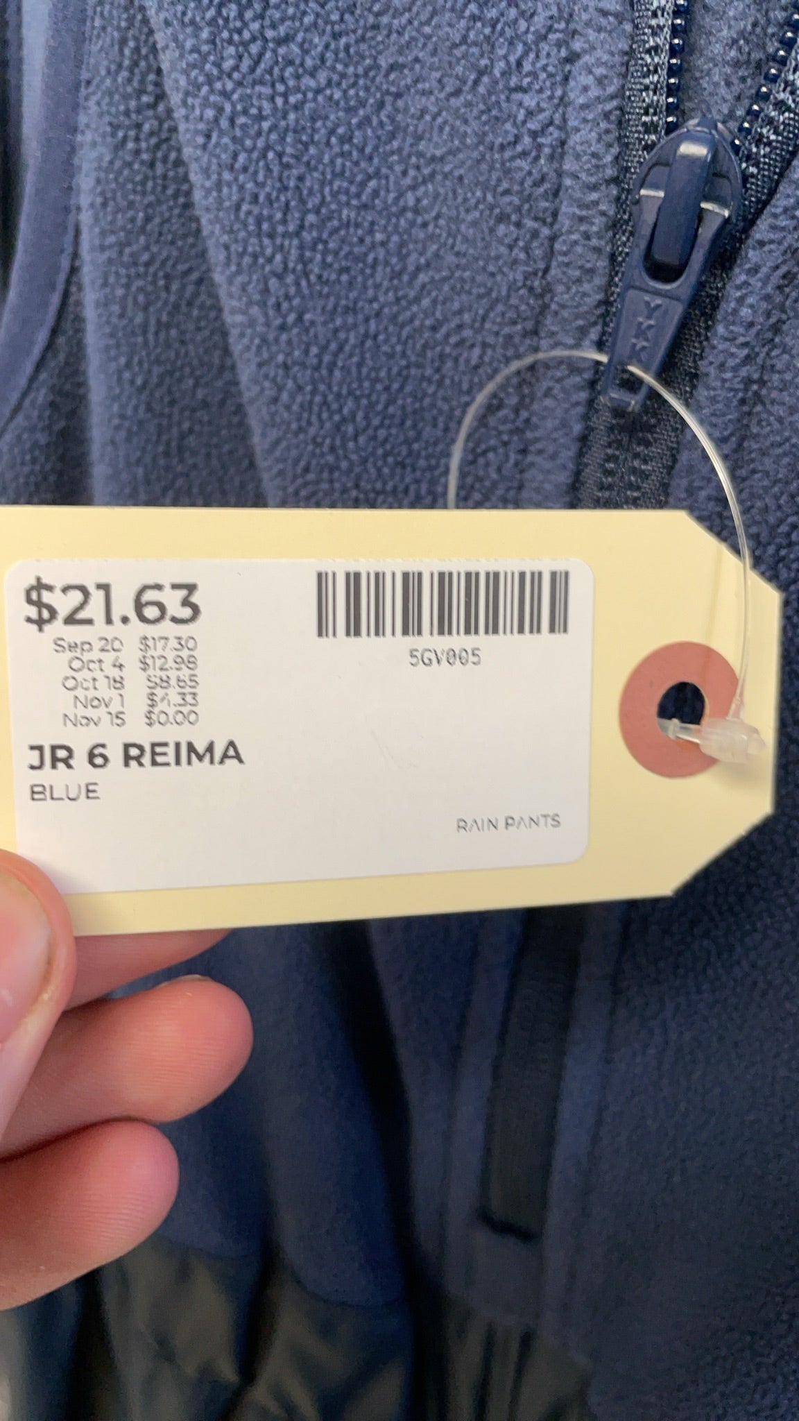 Reima Fleece-Lined Rain Bibs 116 cm Blue