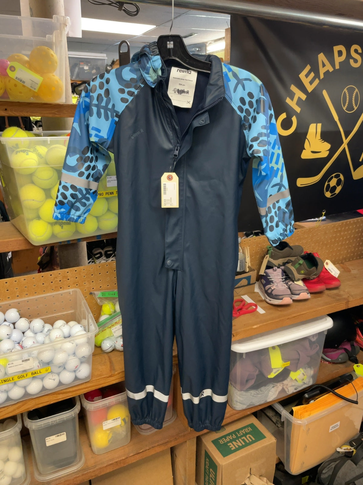 Reima Muddy Buddy Rain Suit 104 cm Blue Patterned