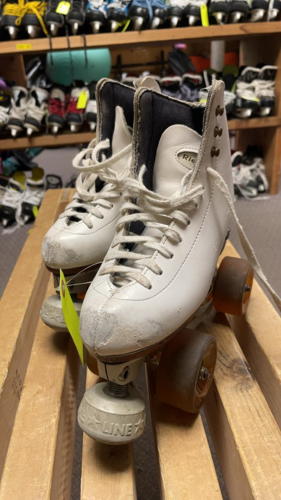 Riedell White Quad Roller Skates - Size 2