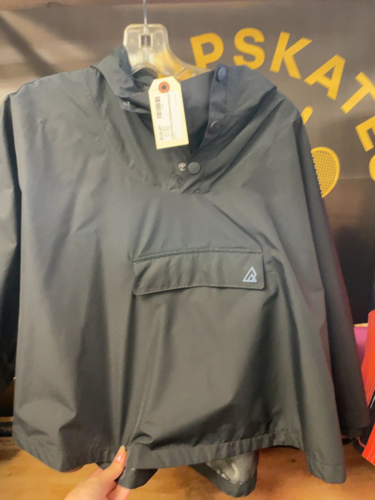 Ripzone Poncho Size Small Black Rain Jacket