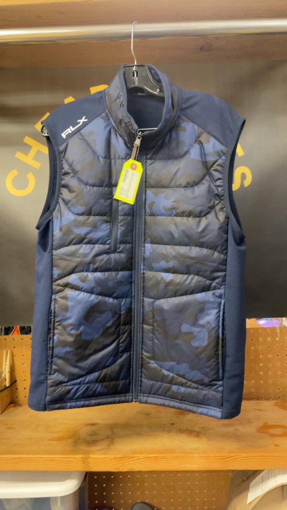 RLX Golf Vest Blue Camo Size Medium