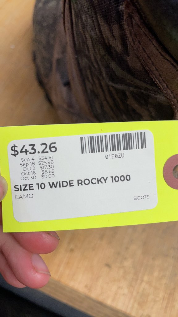 Rocky 1000 Gram Thinsulate Camo Hunting Boots - Size 10 Wide
