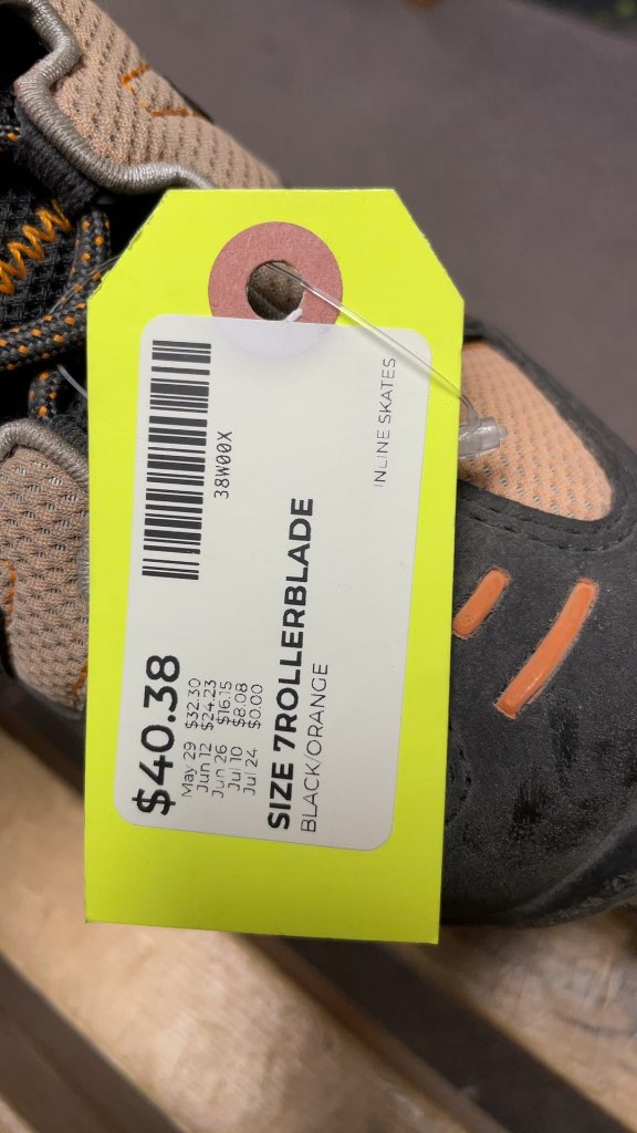 Rollerblade Inline Skates Size 7 Black/Orange