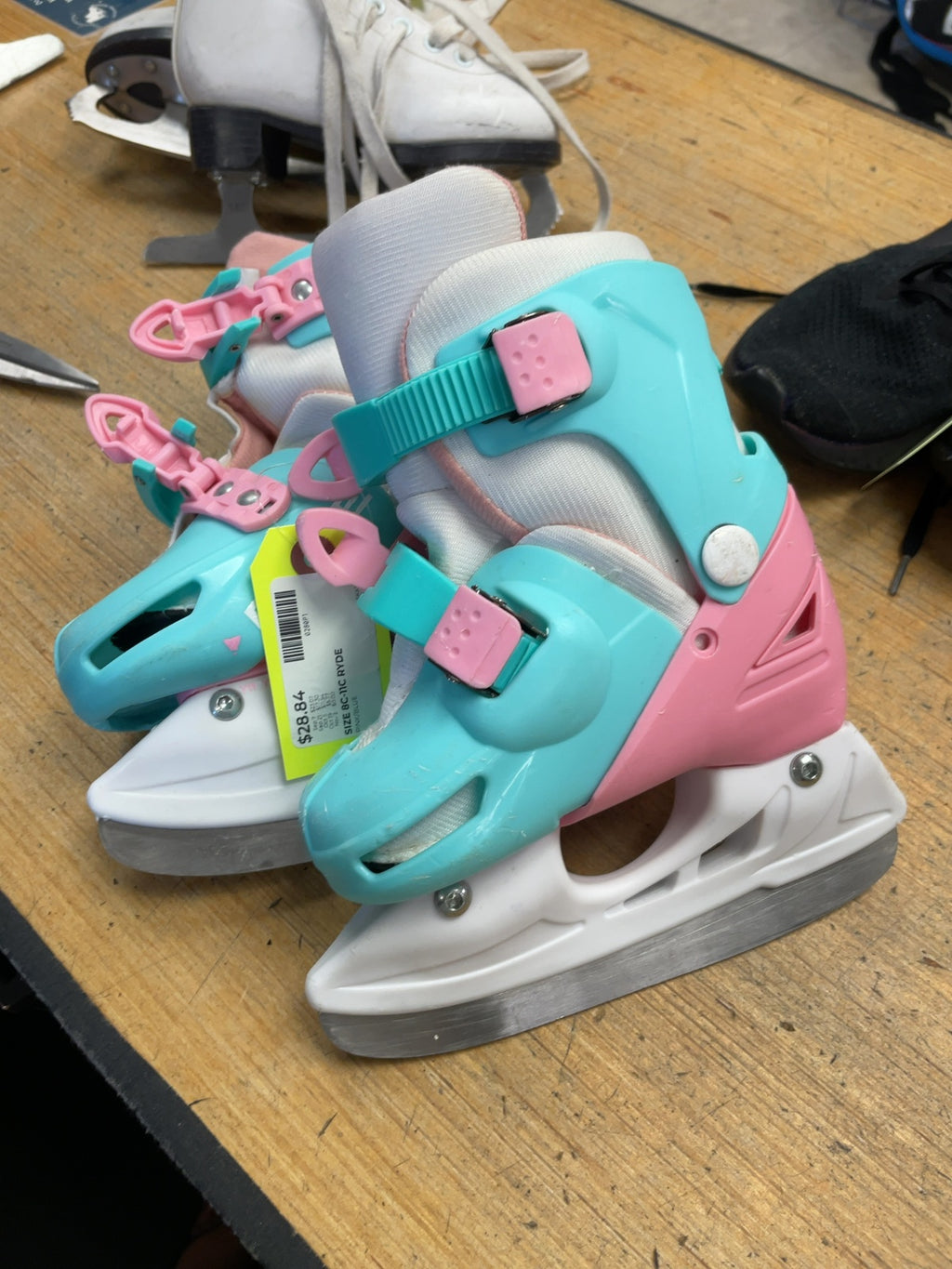 Ryde Kids' Adjustable Ice Skates - Pink/Blue - Size 8C-11C
