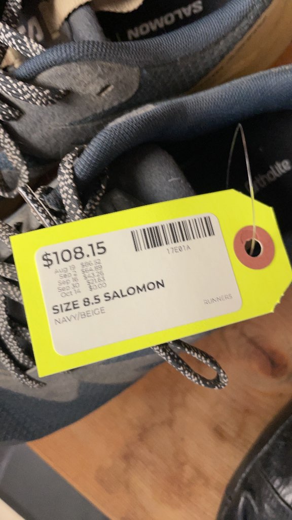 Salomon Navy/Beige Running Shoes Size 8.5