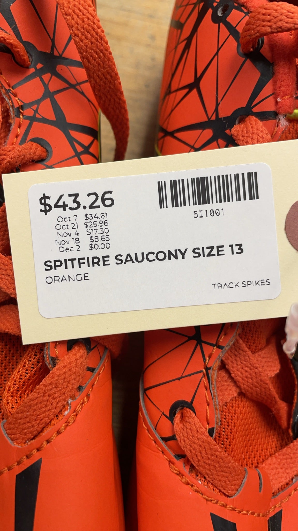 Saucony Spitfire Size 13 Track Spikes