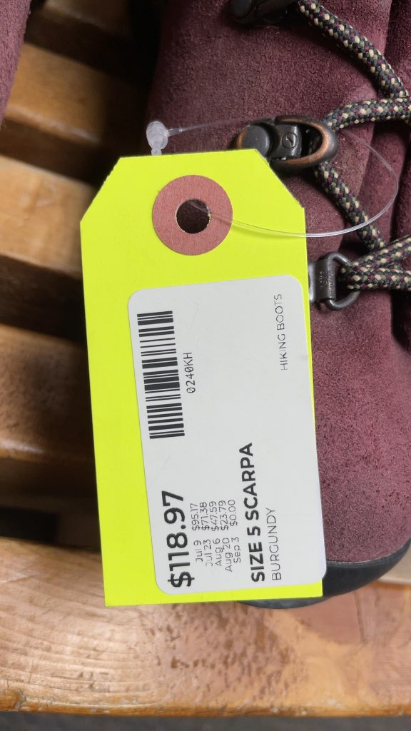 Scarpa Burgundy Suede Hiking Boots - Size 5