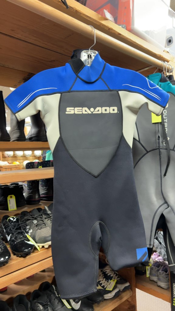 Sea-Doo Junior 8 Shorty Wetsuit - Blue/Grey/Black