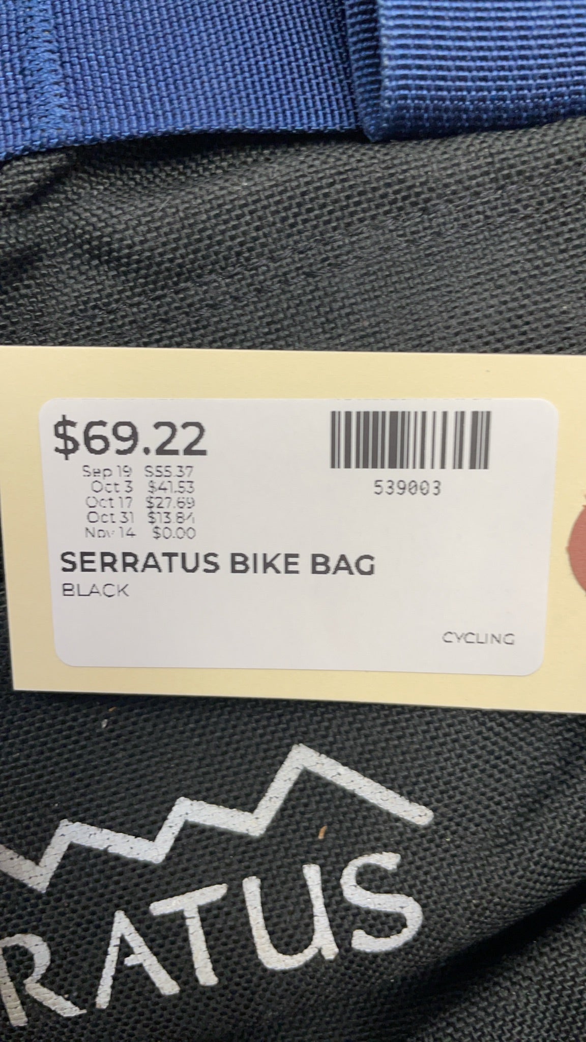 Serratus Bike Bag Pannier Black