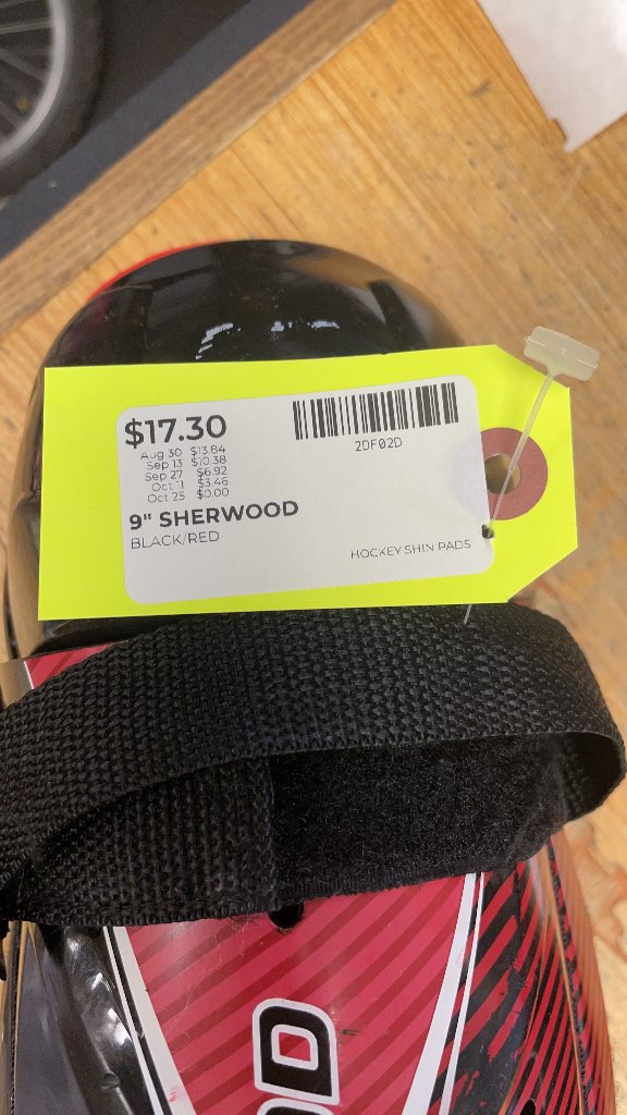 Sherwood 9" Hockey Shin Pads - Black/Red