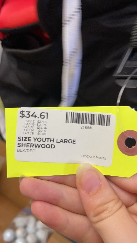 Sherwood Youth Large Hockey Pants - Black/Red