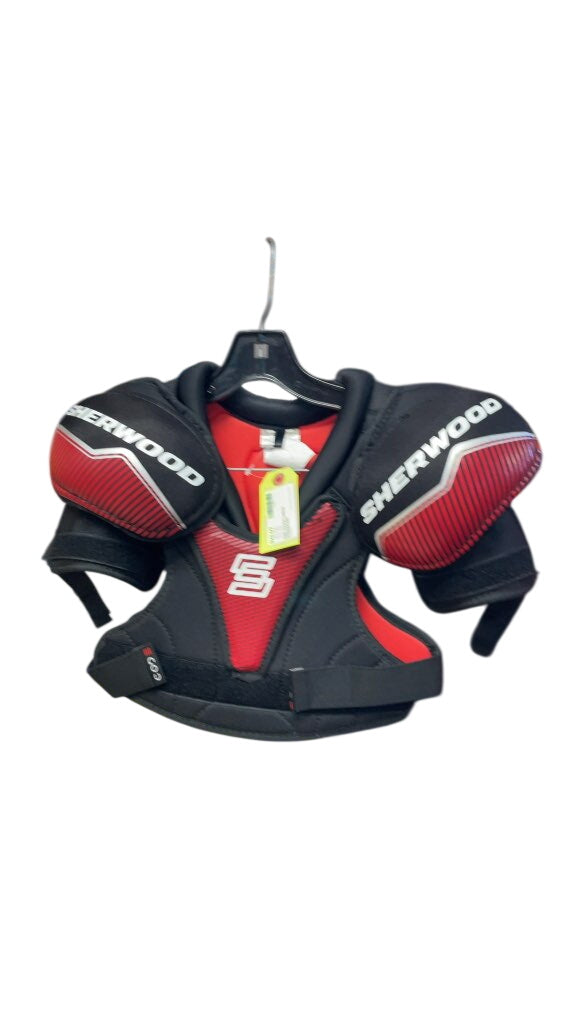 Sherwood Youth Large Hockey Shoulder Pads - Black/Red