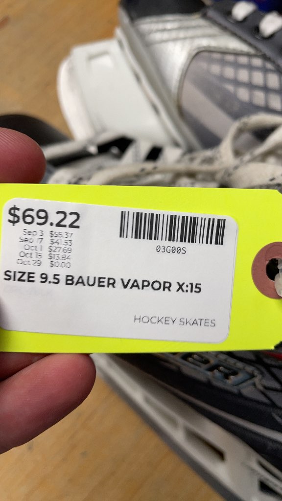 Size 9.5 Bauer Vapor X:15 Hockey Skates