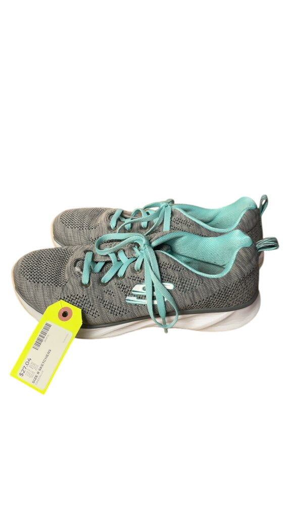 Skechers Grey/Blue Running Shoes - Size 8