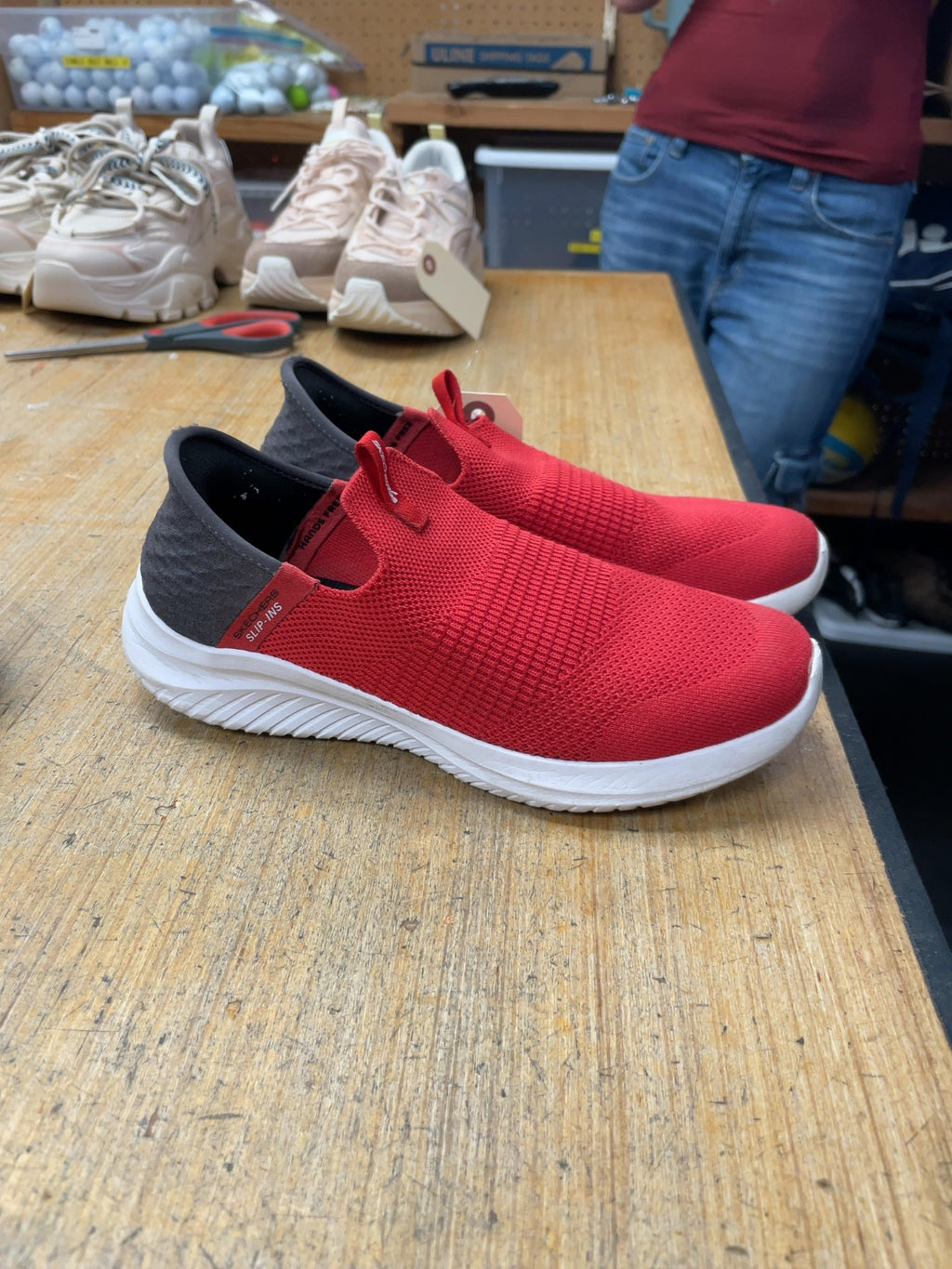 Skechers Hands Free Slip-ins Size 3.5 Red Runners
