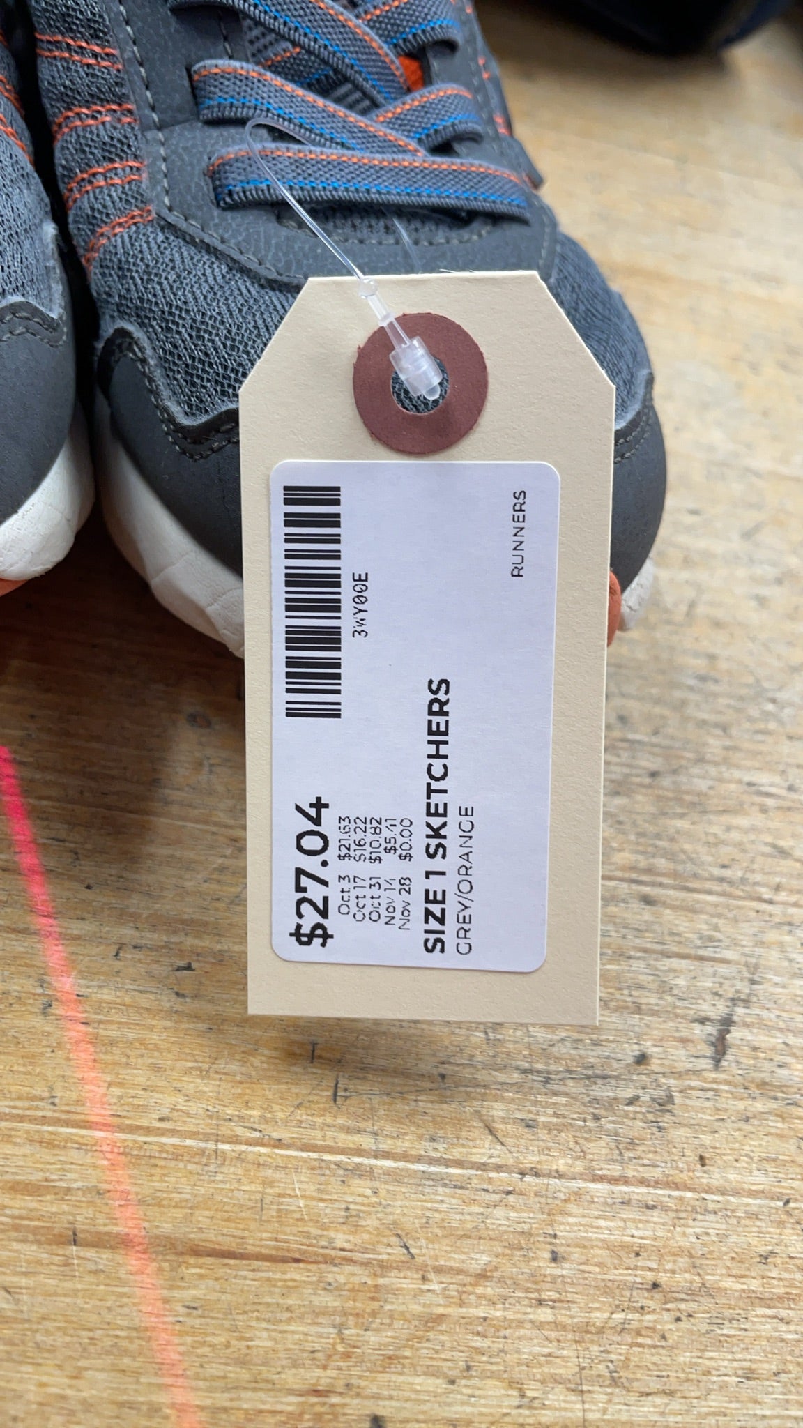Skechers Runners Size 1 Grey/Orange