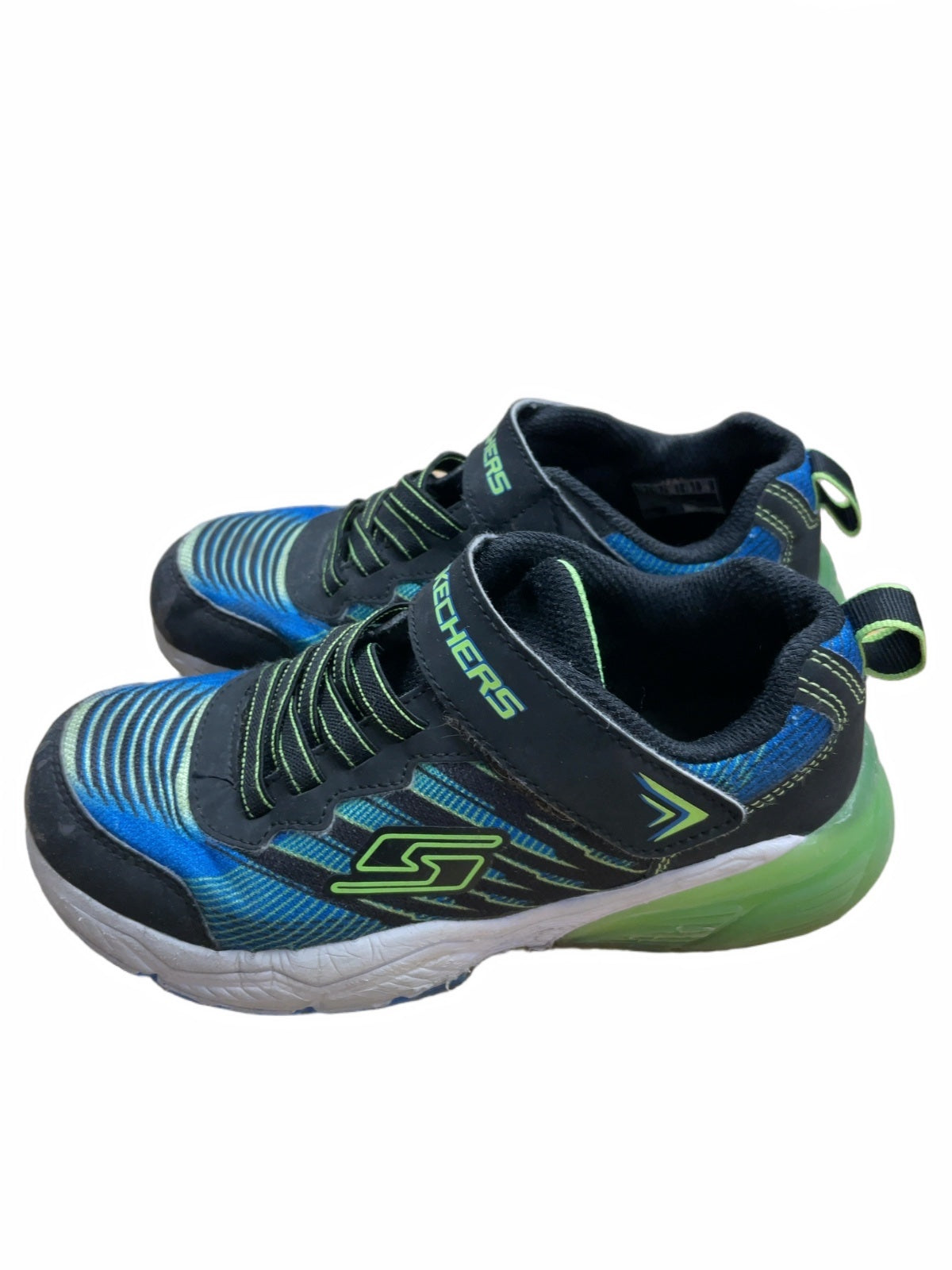 Skechers Runners Size 13C Black/Blue/Lime