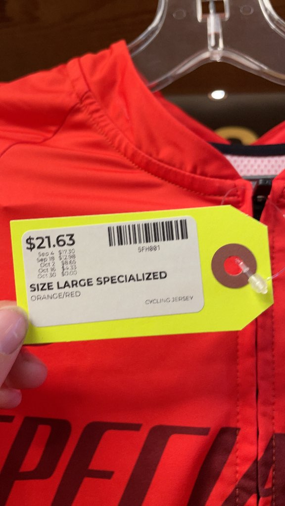 Specialized Orange/Red Cycling Jersey - Size Large