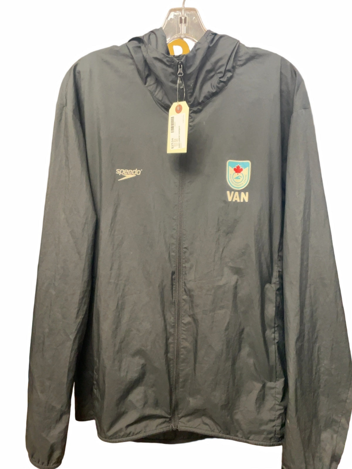 Speedo Hooded Shell Jacket Size Large HPC Vancouver VAN Logo