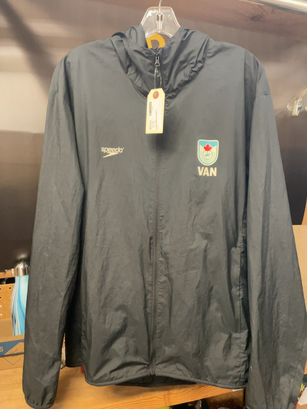 Speedo Hooded Shell Jacket Size Large HPC Vancouver VAN Logo