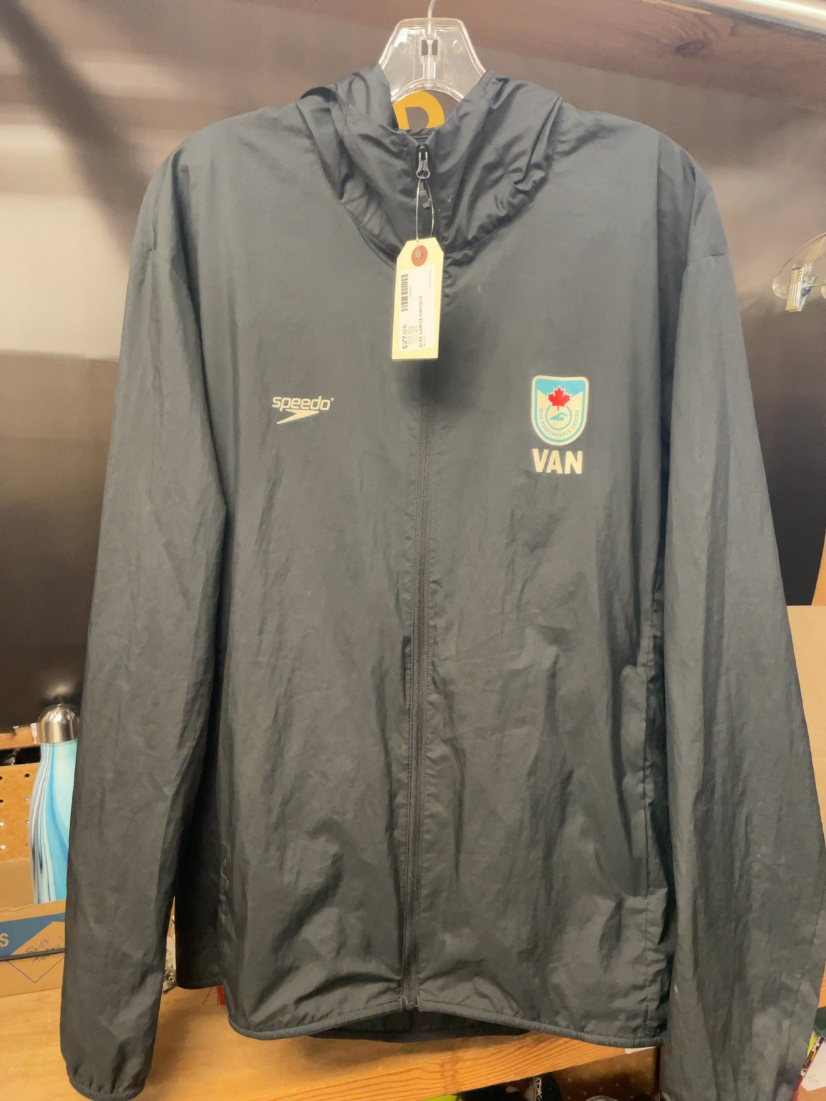 Speedo Hooded Shell Jacket Size Large HPC Vancouver VAN Logo