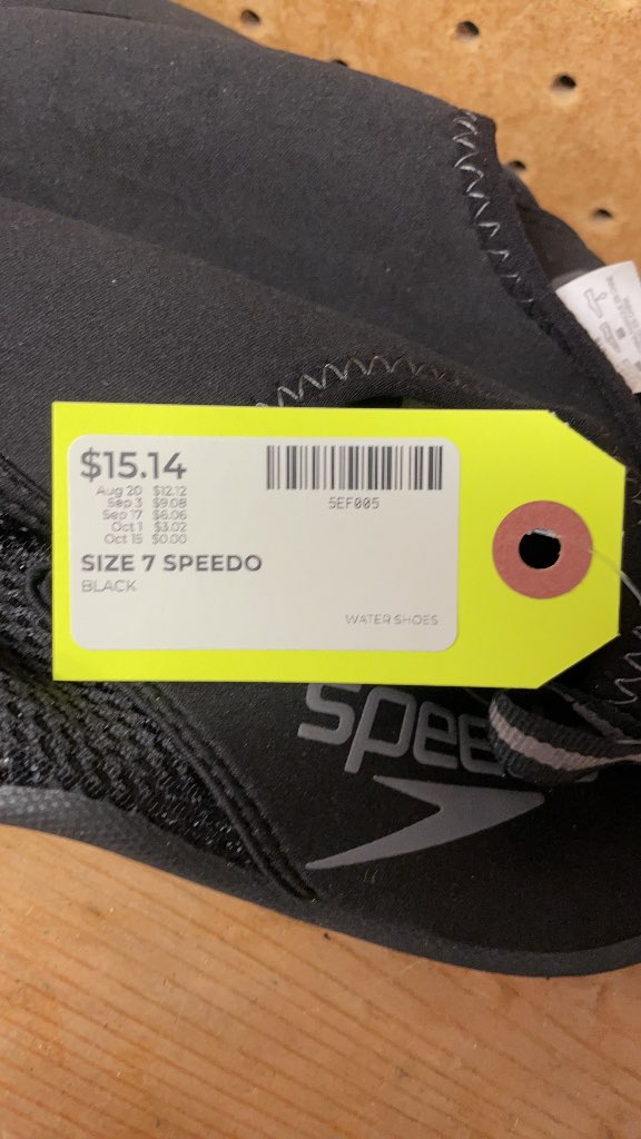 Speedo Water Shoes Size 7 Black