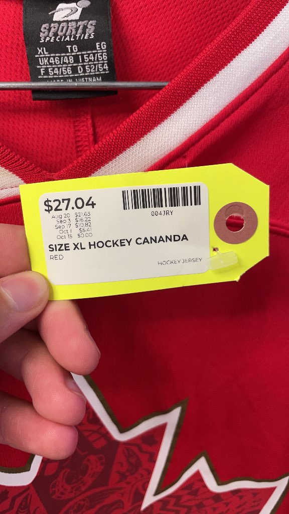 Sports Specialties Team Canada Hockey Jersey - Red - Size XL