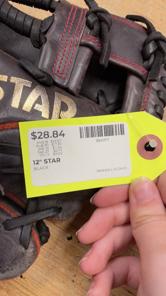 Star 12" Black Baseball Glove