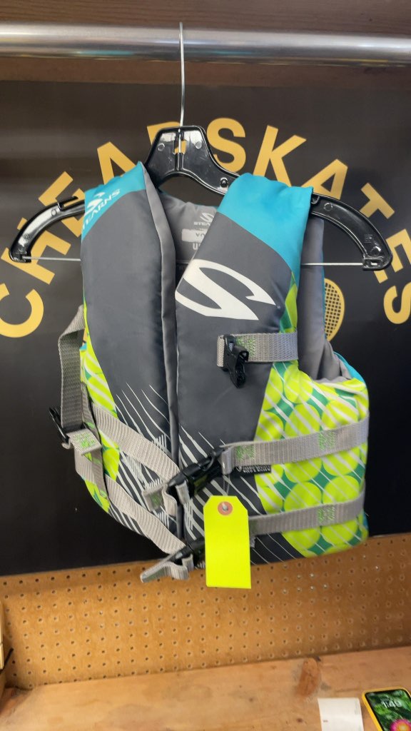 Stearns Youth Life Jacket PFD 50-90 lbs Grey/Green/Blue