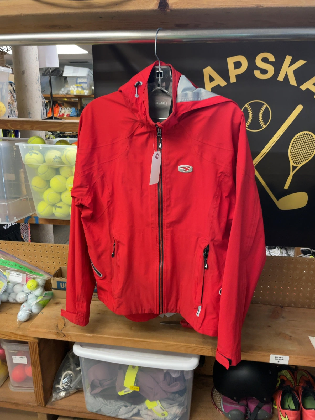 Sugoi Polartec NeoShell Size Medium Red Rain Jacket