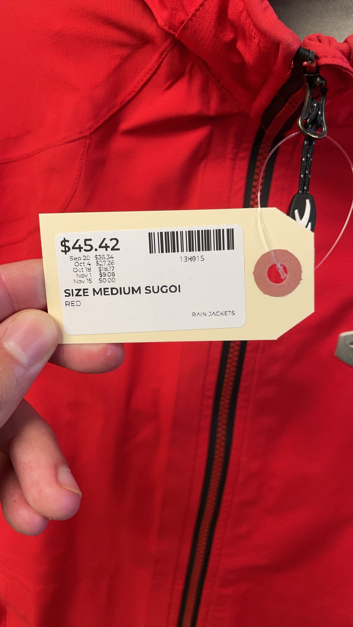 Sugoi Polartec NeoShell Size Medium Red Rain Jacket