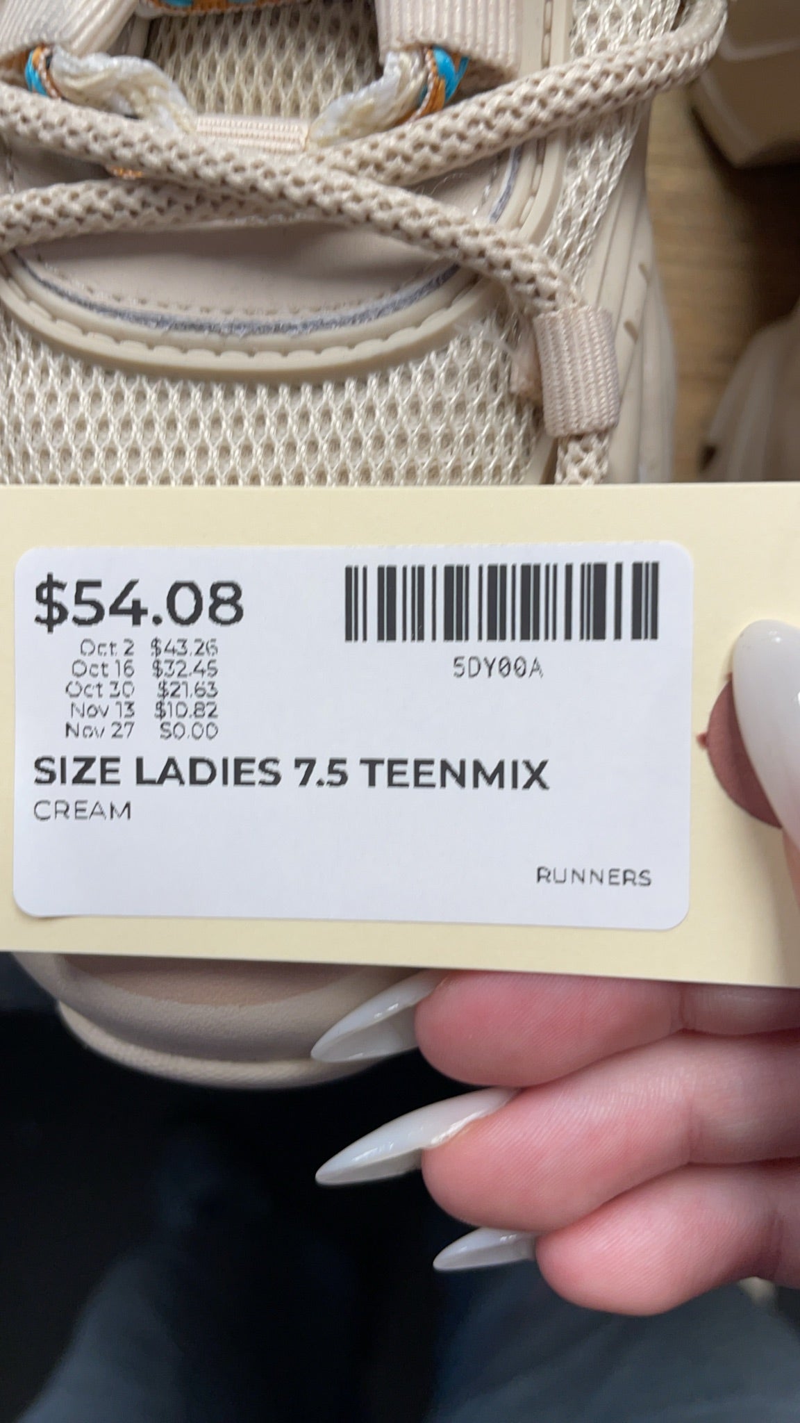 Teenmix Runners Ladies 7.5 Cream Chunky Sneakers