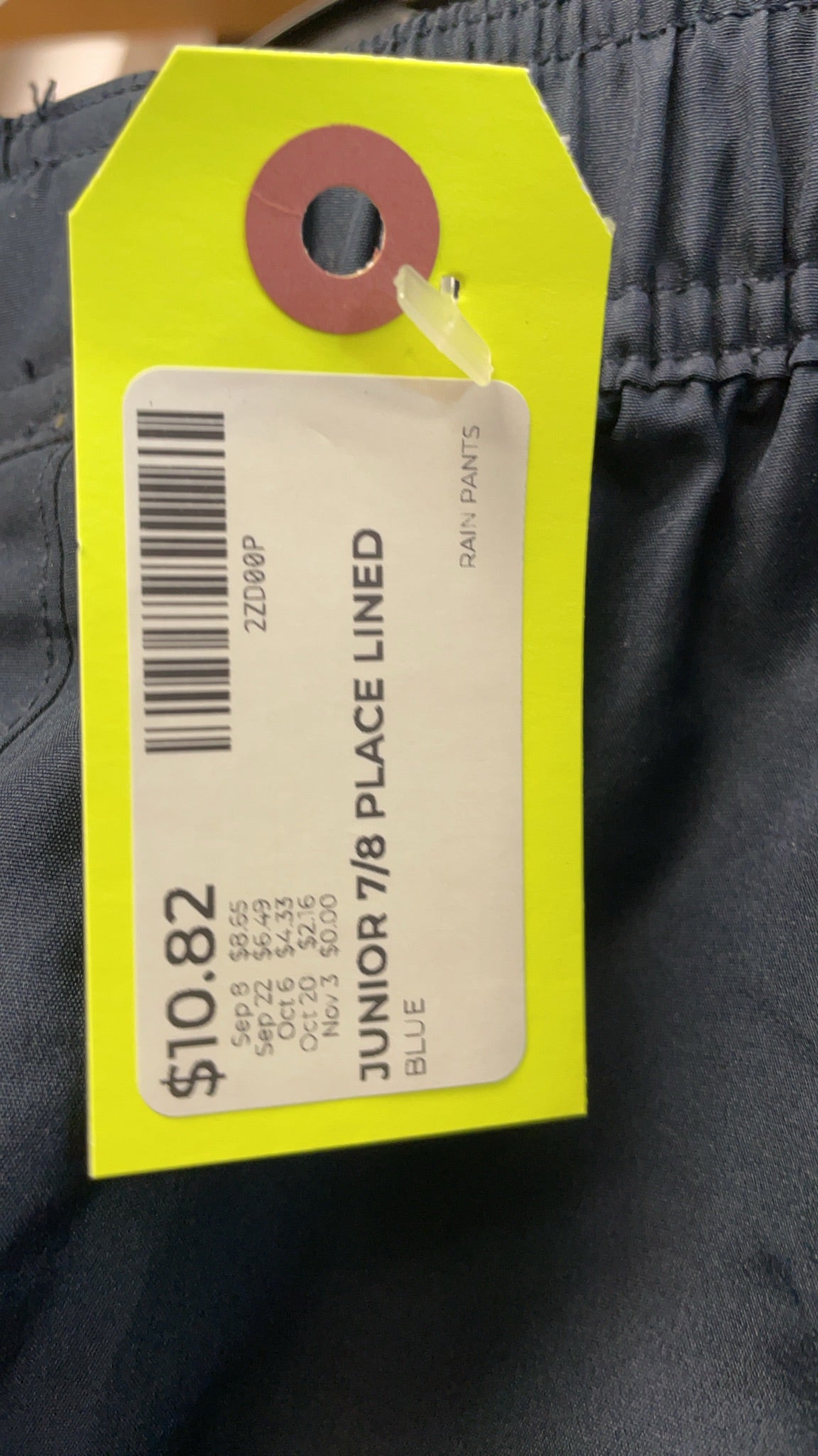 The Children's Place Junior 7/8 Lined Rain Pants - Blue