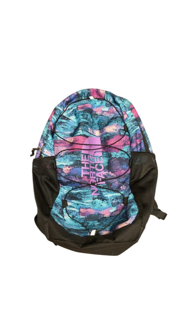 The North Face Blue and Purple Patterned Backpack