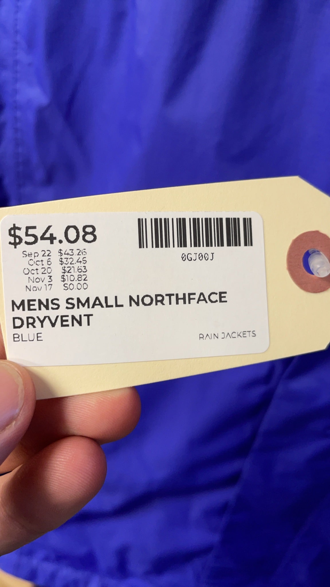 The North Face DryVent Rain Jacket Mens Small Blue