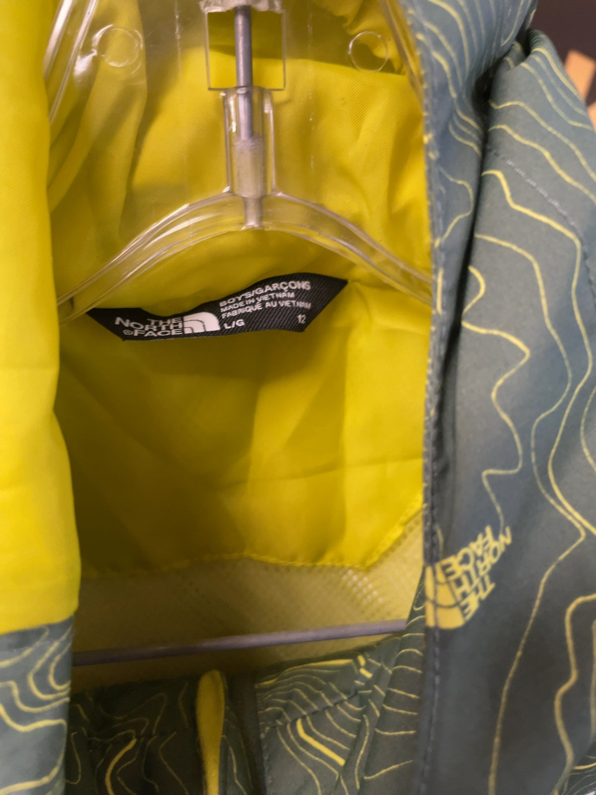 The North Face DryVent Size 12 Green Topo Rain Jacket