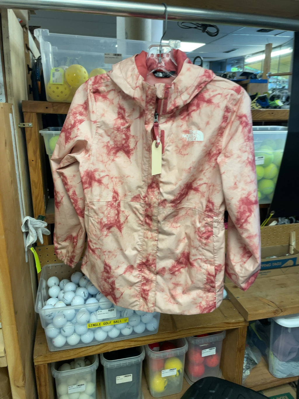 The North Face Girl's Rain Jacket Size L 14/16 Pink Tie-Dye