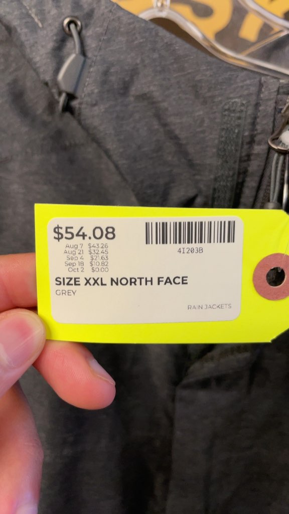 The North Face Grey Rain Jacket XXL Tall